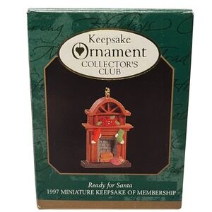 Hallmark Keepsake Ornament Collector's‎ 1997 Miniature Ready for Santa Fireplace